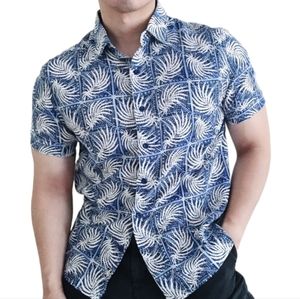 Nat Nast Silk Cotton Short Sleeve Button Down Shirt size L
